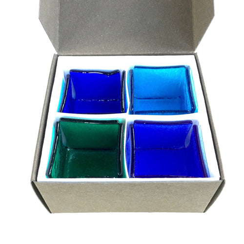 Coffret 4 Bougeoirs GLAÇON bleu vert | EMPREINTES Paris - EMPREINTES Paris