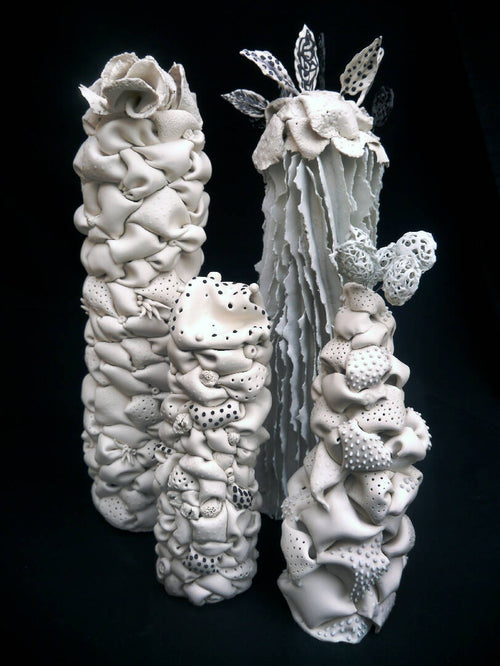 Sculpture Colonne porcelaine collection bulles Pompons | EMPREINTES Paris - EMPREINTES Paris