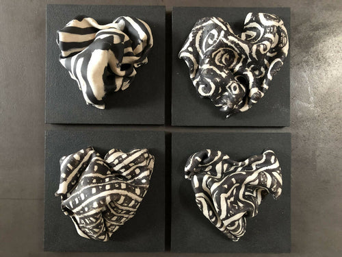 Bas relief tableau collection coeur porcelaine graphique 3 | EMPREINTES Paris - EMPREINTES Paris