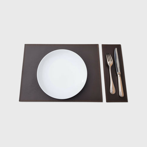 Set de table Grimaud en cuir Chocolat | EMPREINTES Paris - EMPREINTES Paris