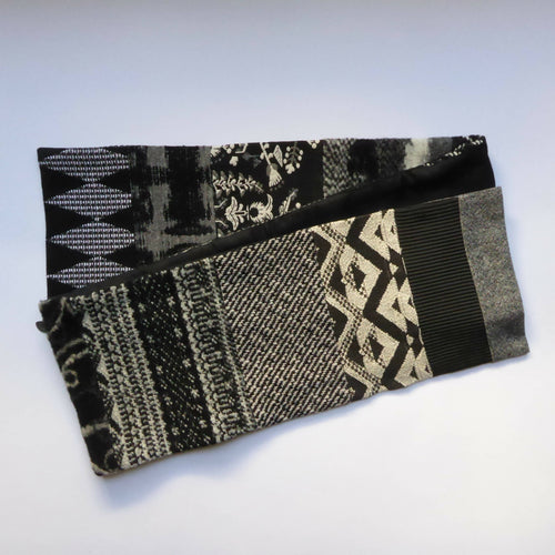 Écharpe hivernale homme- noir ecru | EMPREINTES Paris - EMPREINTES Paris