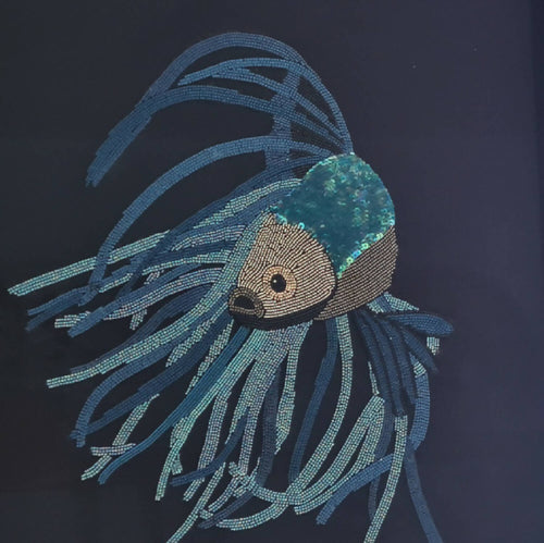 Tableau perlé Le poisson bleu | EMPREINTES Paris - EMPREINTES Paris