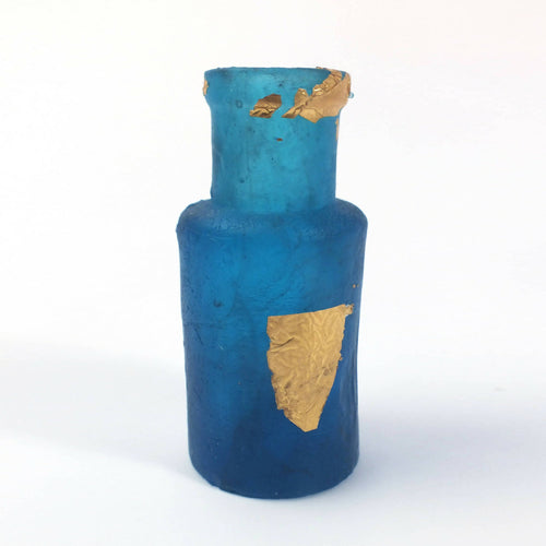 Petit Flacon bleu à décor abstrait couleur or | EMPREINTES Paris - EMPREINTES Paris