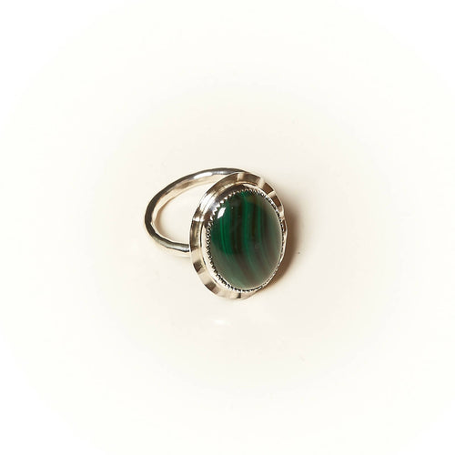 Bague ROSAIA en argent avec une malachite. | EMPREINTES Paris - EMPREINTES Paris