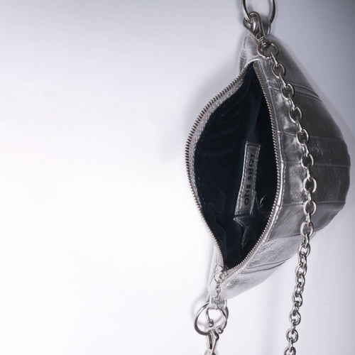 Mini sac banane - bandes argent | EMPREINTES Paris - EMPREINTES Paris