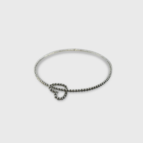 Bracelet Jonc et breloque Cœur en argent massif - Collection Amour | EMPREINTES Paris - EMPREINTES Paris