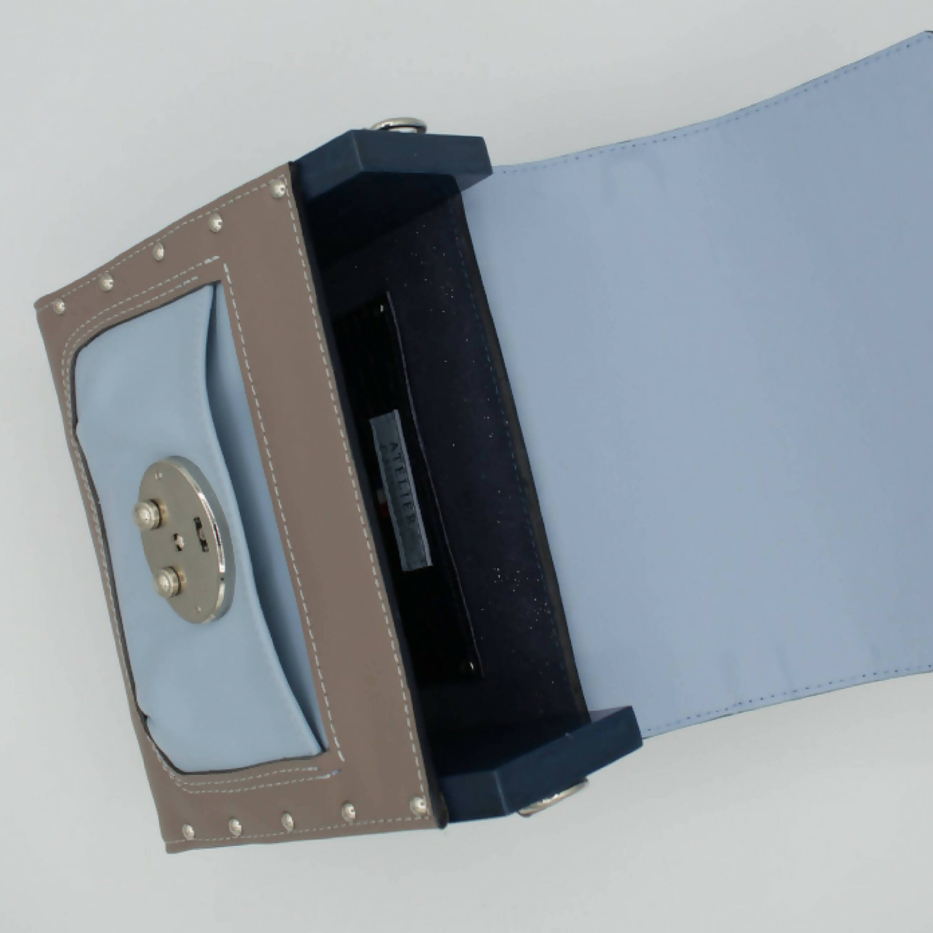 Sac Summer Box cuir embossé Croco bleu marine | EMPREINTES Paris | EMPREINTES Paris