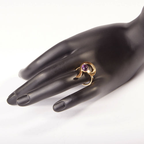 Bague LIZAE plaqué or avec une améthyste. | EMPREINTES Paris - EMPREINTES Paris