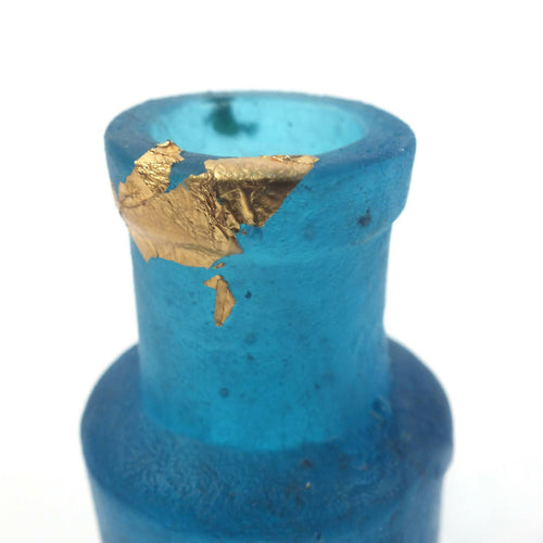 Petit Flacon bleu à décor abstrait couleur or | EMPREINTES Paris - EMPREINTES Paris