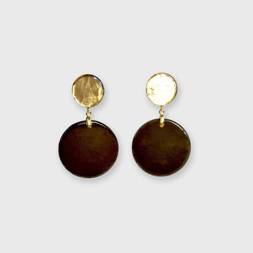 Boucles d'oreilles POP noir-doré | EMPREINTES Paris - EMPREINTES Paris