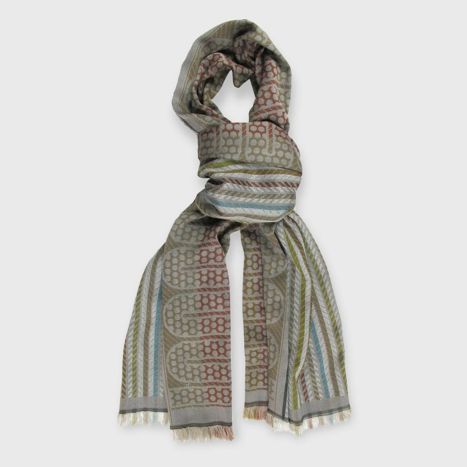 Écharpe midi multico grège - durites pneumatiques | EMPREINTES Paris