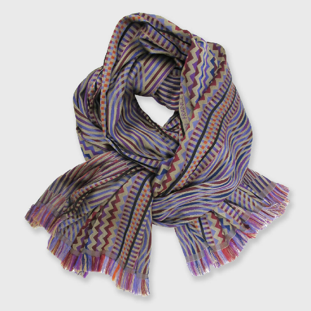 Écharpe maxi Laine Soie Multico Camel CINÉTIQUE | EMPREINTES Paris