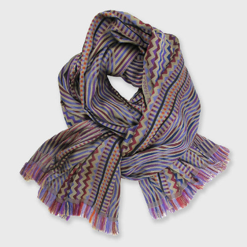 Écharpe maxi Laine Soie Multico Camel CINÉTIQUE | EMPREINTES Paris - EMPREINTES Paris