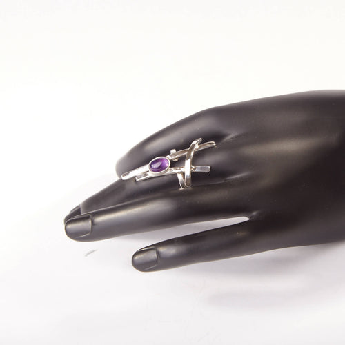 Bague LA BELLE PARISIENNE en argent avec une améthyste. | EMPREINTES Paris - EMPREINTES Paris