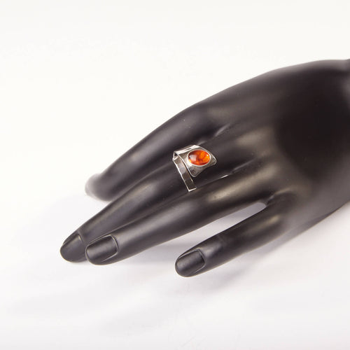 Bague Romae en argent avec une ambre. | EMPREINTES Paris - EMPREINTES Paris