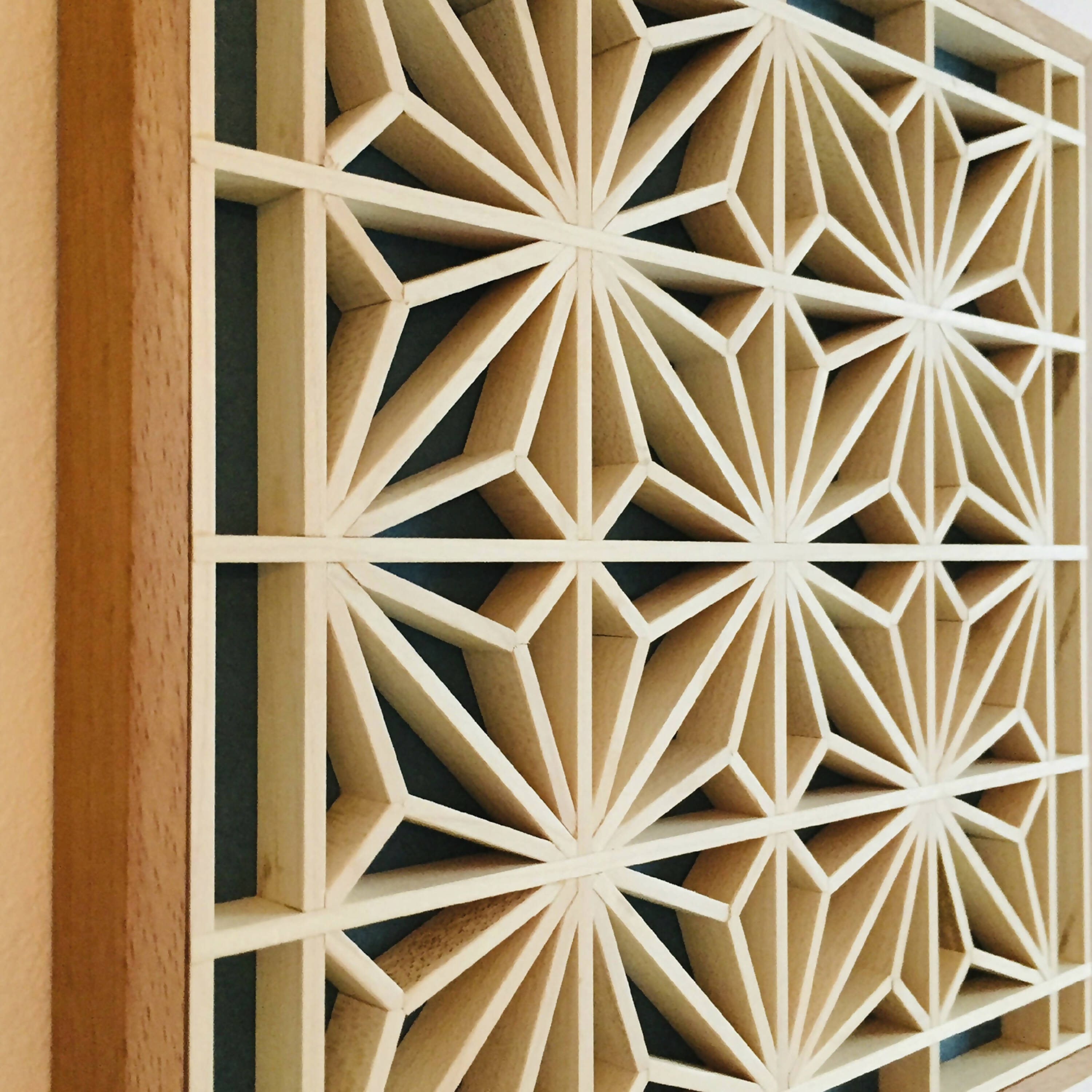 Cadre Kumiko - Asa-No-Ha - Bleu | EMPREINTES Paris