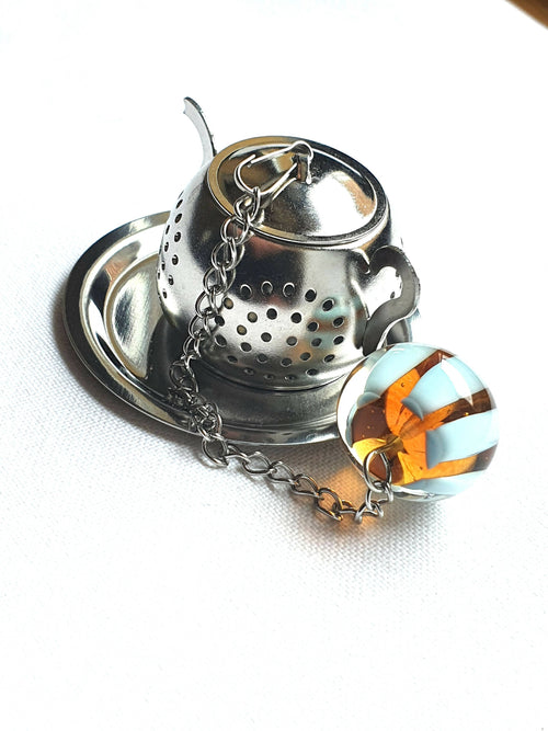 Boule à thé Mini théière perle à rayures | EMPREINTES Paris - EMPREINTES Paris