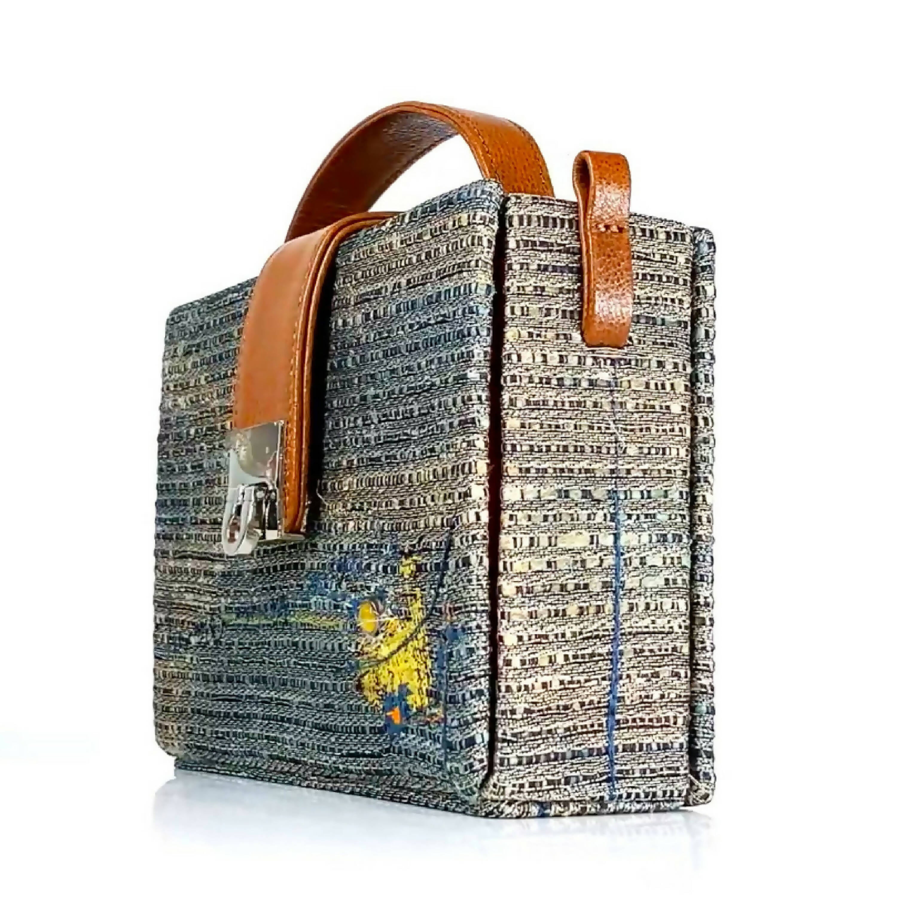 Sac boite Petit PARIS bleu argent | EMPREINTES Paris