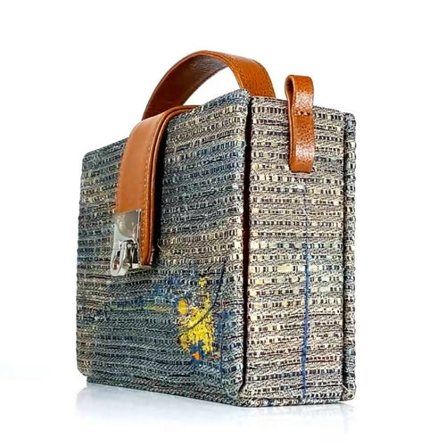 Sac boite Petit PARIS bleu argent | EMPREINTES Paris - EMPREINTES Paris