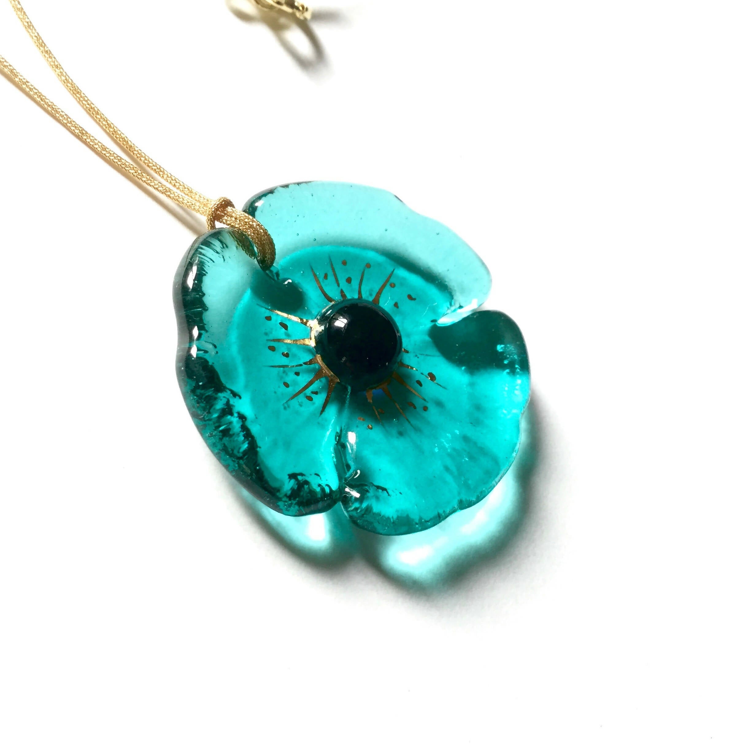 Pendentif COQUELICOT bleu vert | EMPREINTES Paris