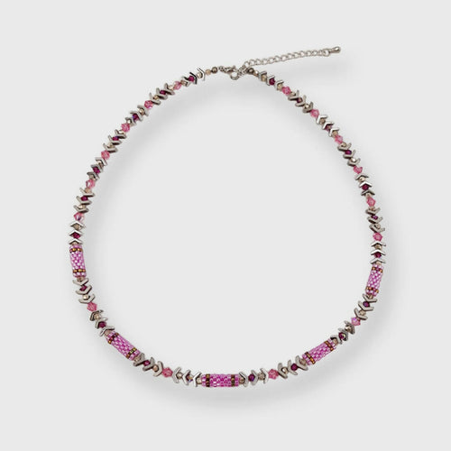 Collier collection Pagode rose et argenté | EMPREINTES Paris - EMPREINTES Paris
