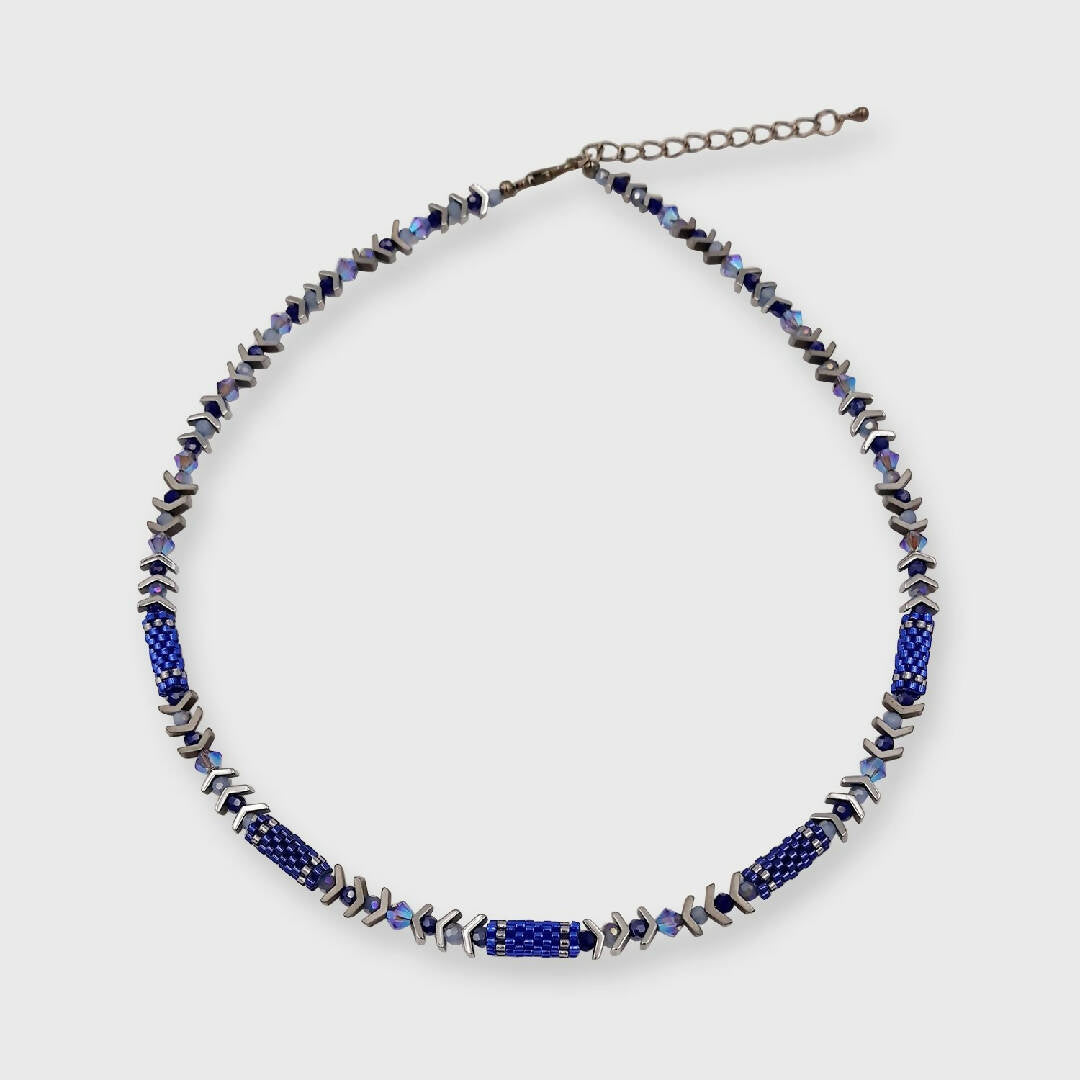 Collier collection Pagode saphir et cristal | EMPREINTES Paris