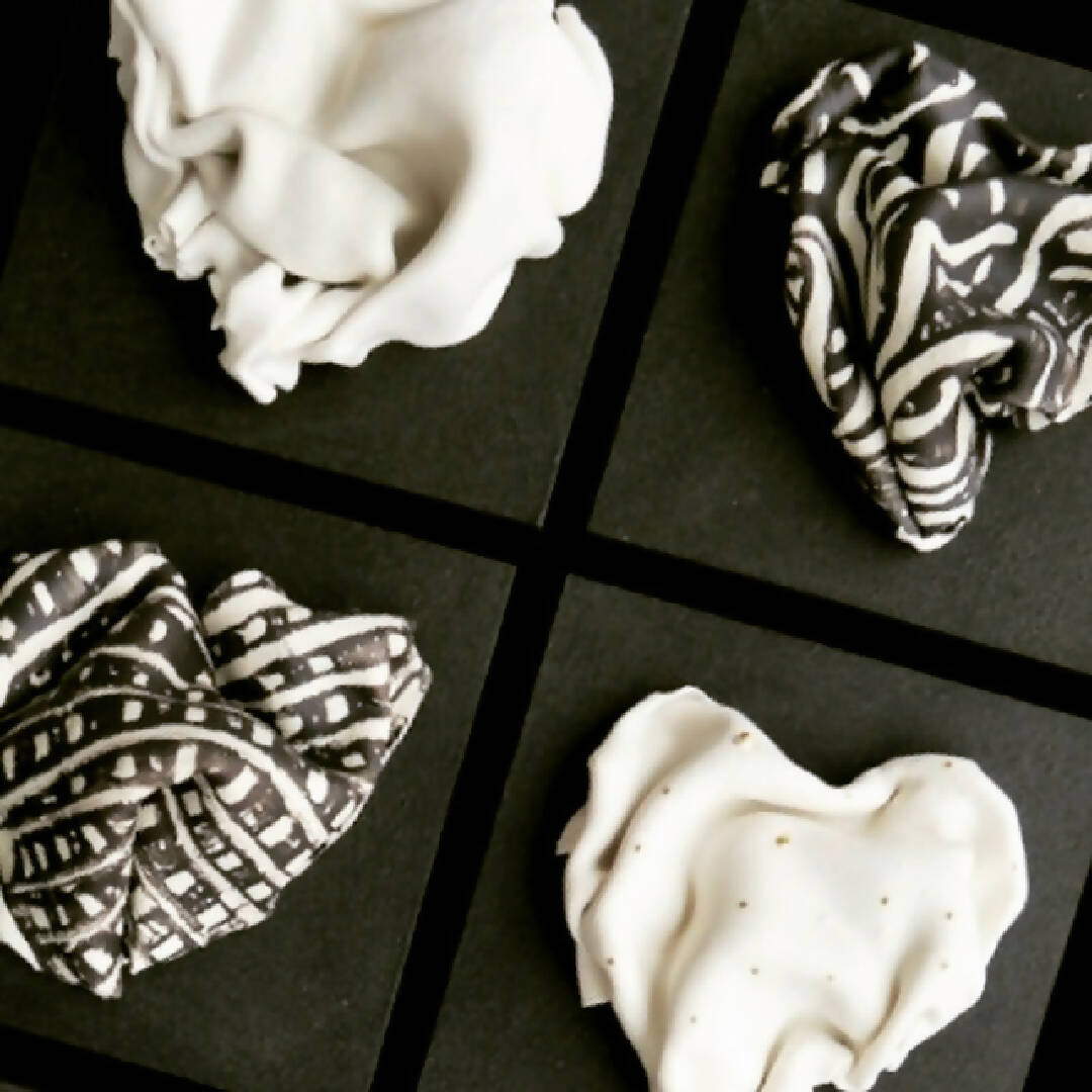 Bas relief tableau collection cœur porcelaine gouttes d