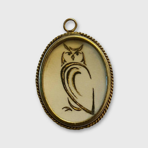 Pendentif enluminé Chouette | EMPREINTES Paris - EMPREINTES Paris