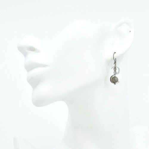 Boucles d'oreilles ornées de Labradorites | EMPREINTES Paris - EMPREINTES Paris