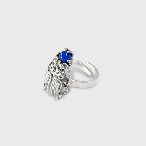 Bague Scarabée Lapis argent | EMPREINTES Paris - EMPREINTES Paris