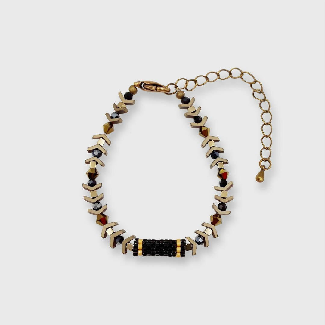 Bracelet collection Pagode noir et or | EMPREINTES Paris | EMPREINTES Paris