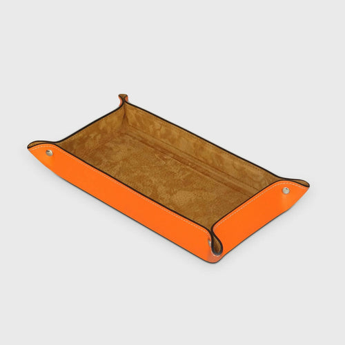 Vide poches rectangle en cuir orange | EMPREINTES Paris - EMPREINTES Paris