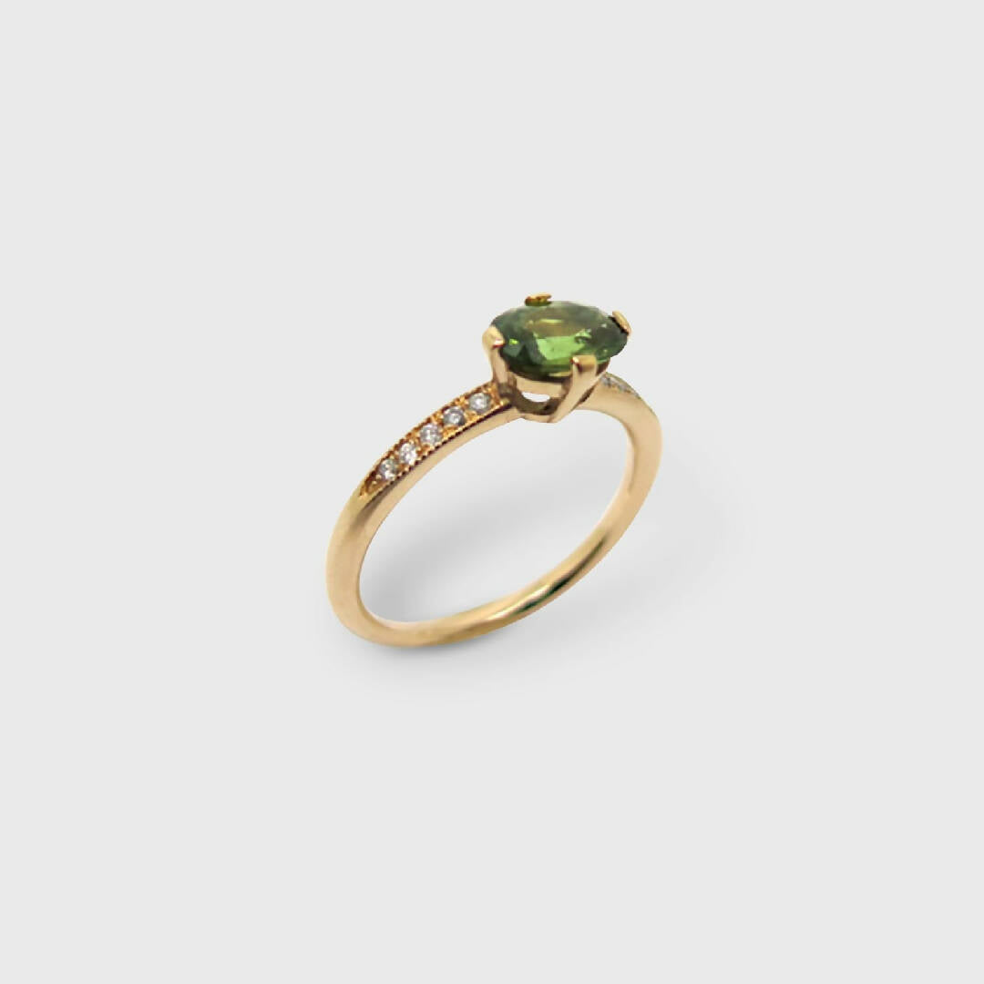 Solitaire en Saphir vert | EMPREINTES Paris